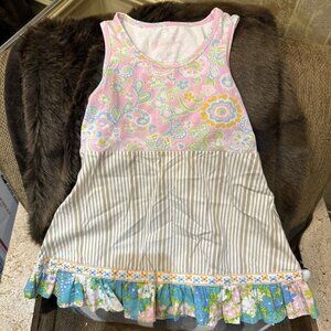 Matilda Jane Hammond Bay of Birds Tank Dress With Sash Belt Size 4